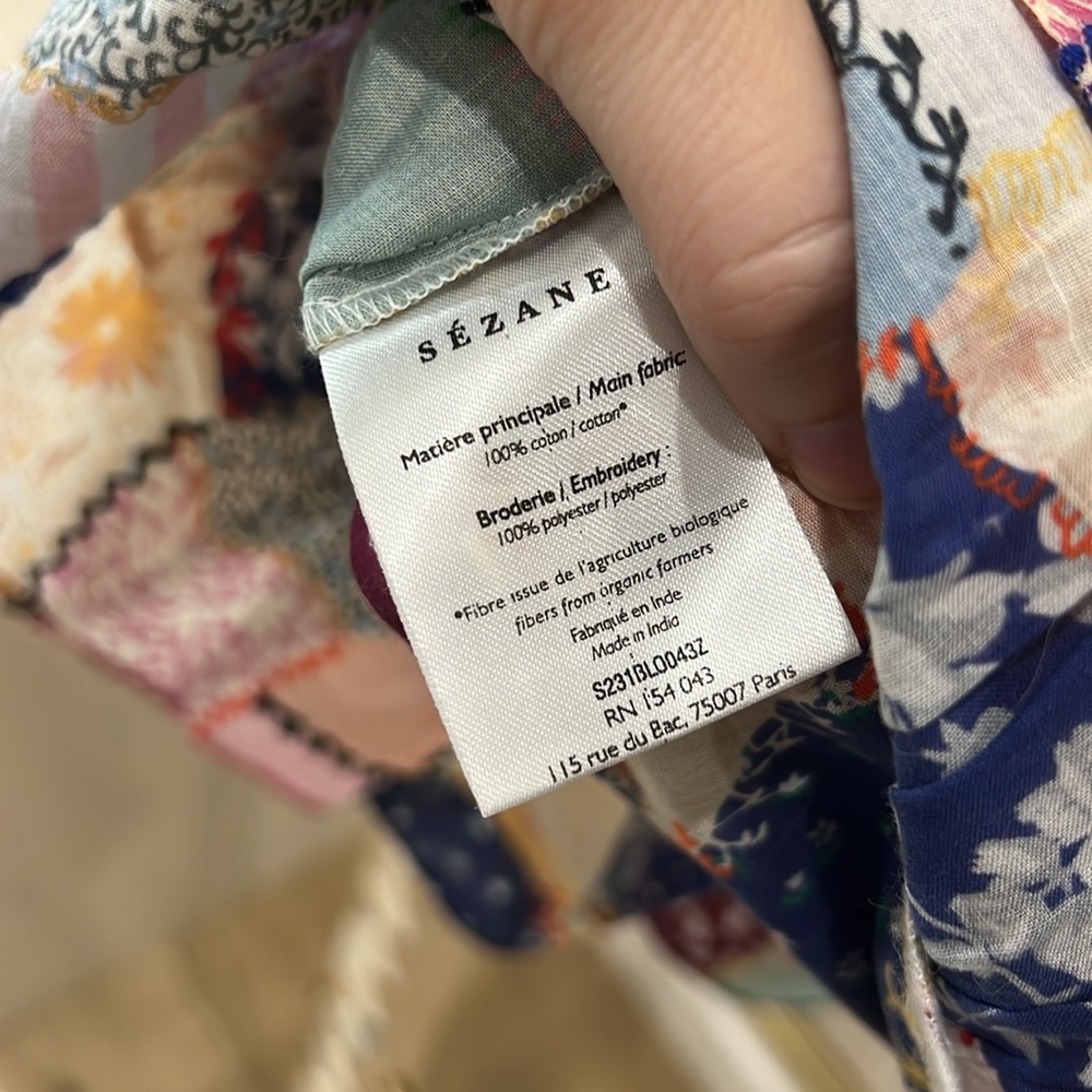 Sezane Multicolor Ruffle Top - Picture 7 of 8